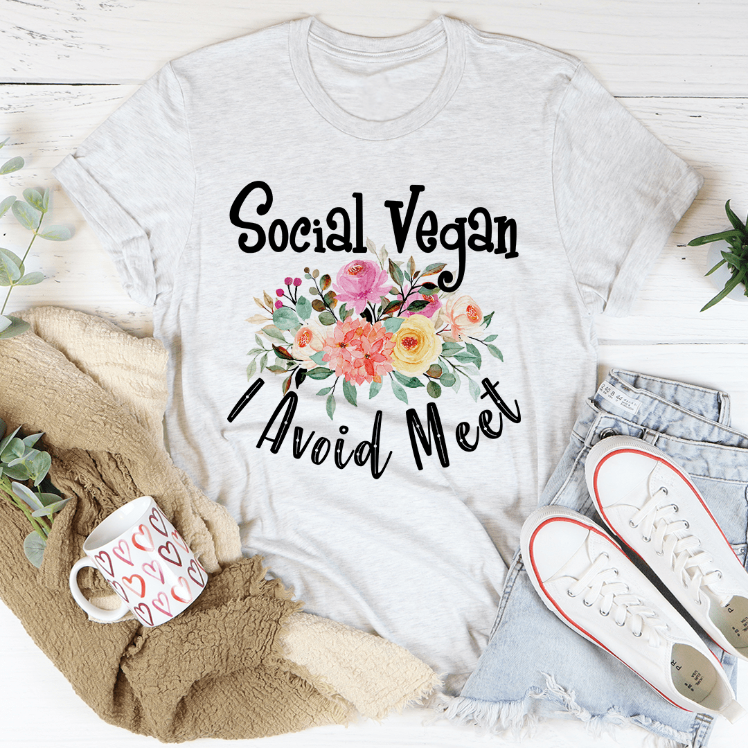Social Vegan I Avoid Meet T-Shirt