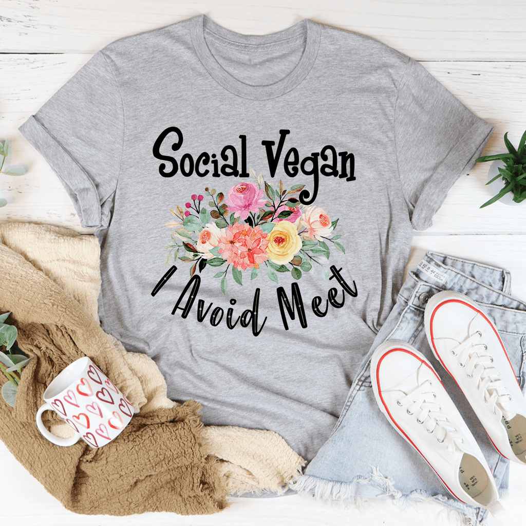 Social Vegan I Avoid Meet T-Shirt