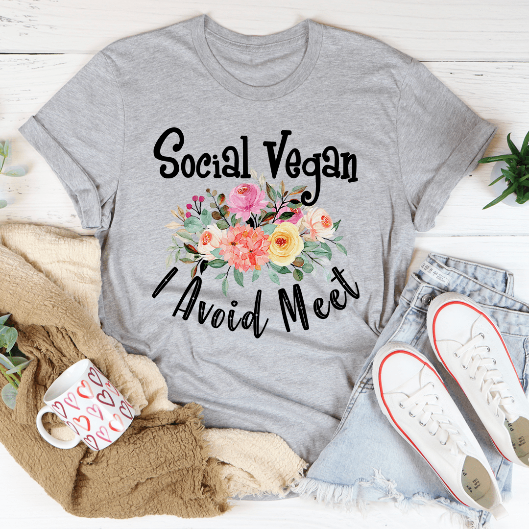 Social Vegan I Avoid Meet T-Shirt