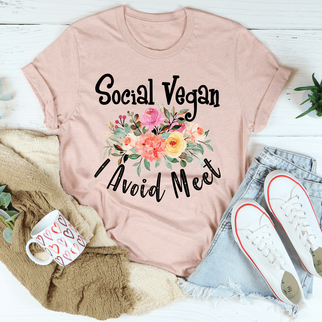 Social Vegan I Avoid Meet T-Shirt