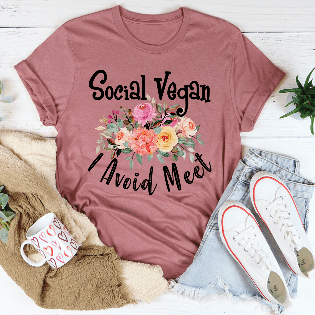 Social Vegan I Avoid Meet T-Shirt